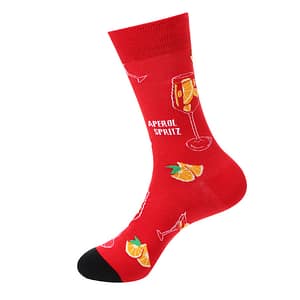 Red Color Men Custom Socks