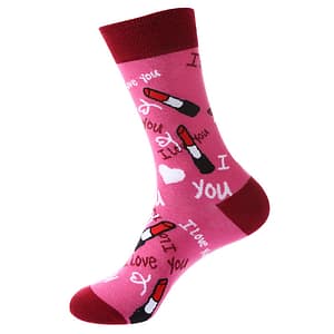 Pink Lipstick Fashion Design Socks