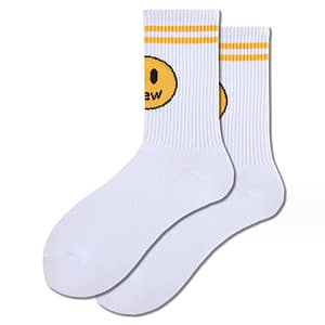 Cotton Mens Stripe Smile Skate Socks
