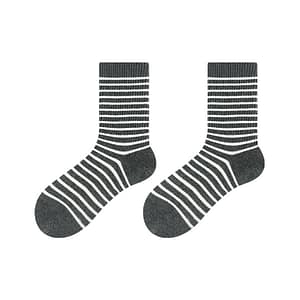 Grey Color Women Cotton Striped Socks