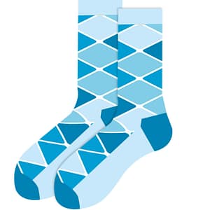 Blue Argyle Designer Socks For Men
