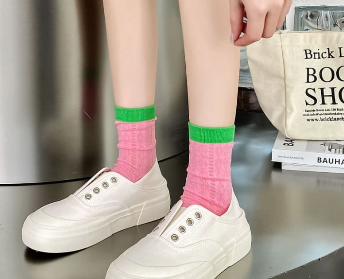 pink socks for white shoes