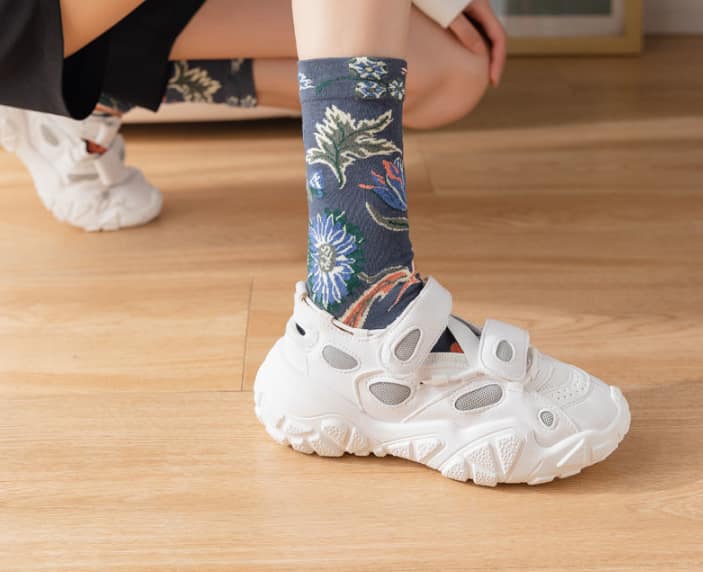 pattern socks for white shoes